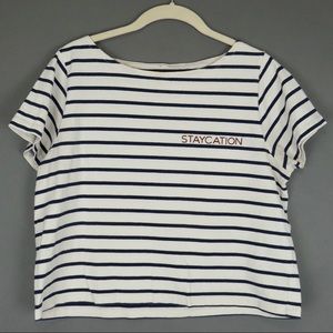 Madewell Striped Embroidered Staycation Boxy T